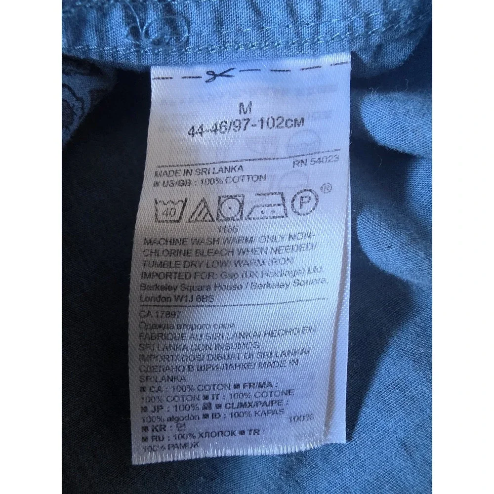 Banana Republic Men's M Blue Geometric Cotton Long Sleeve Button-Up Shirt Top